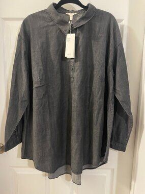 Eileen Fisher Classic Collar Shirt - Black